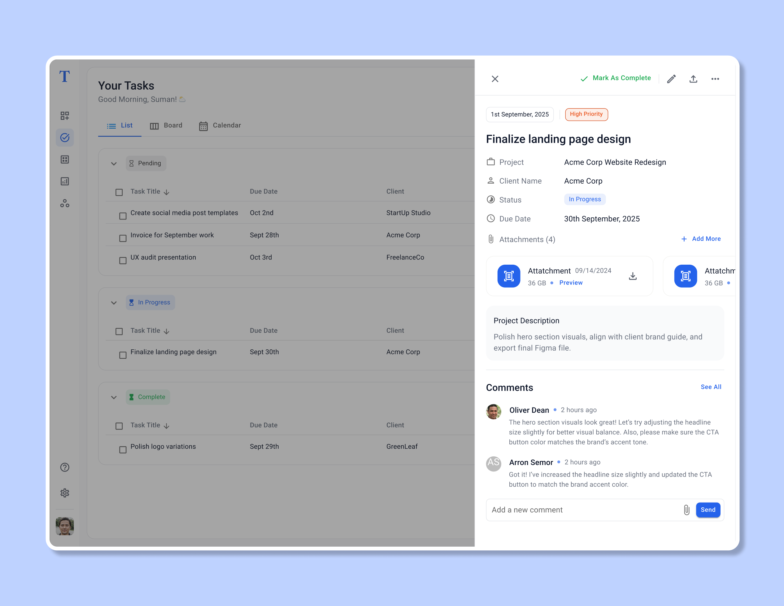 Task Management Web App by Ahladita Tiwari on Dribbble