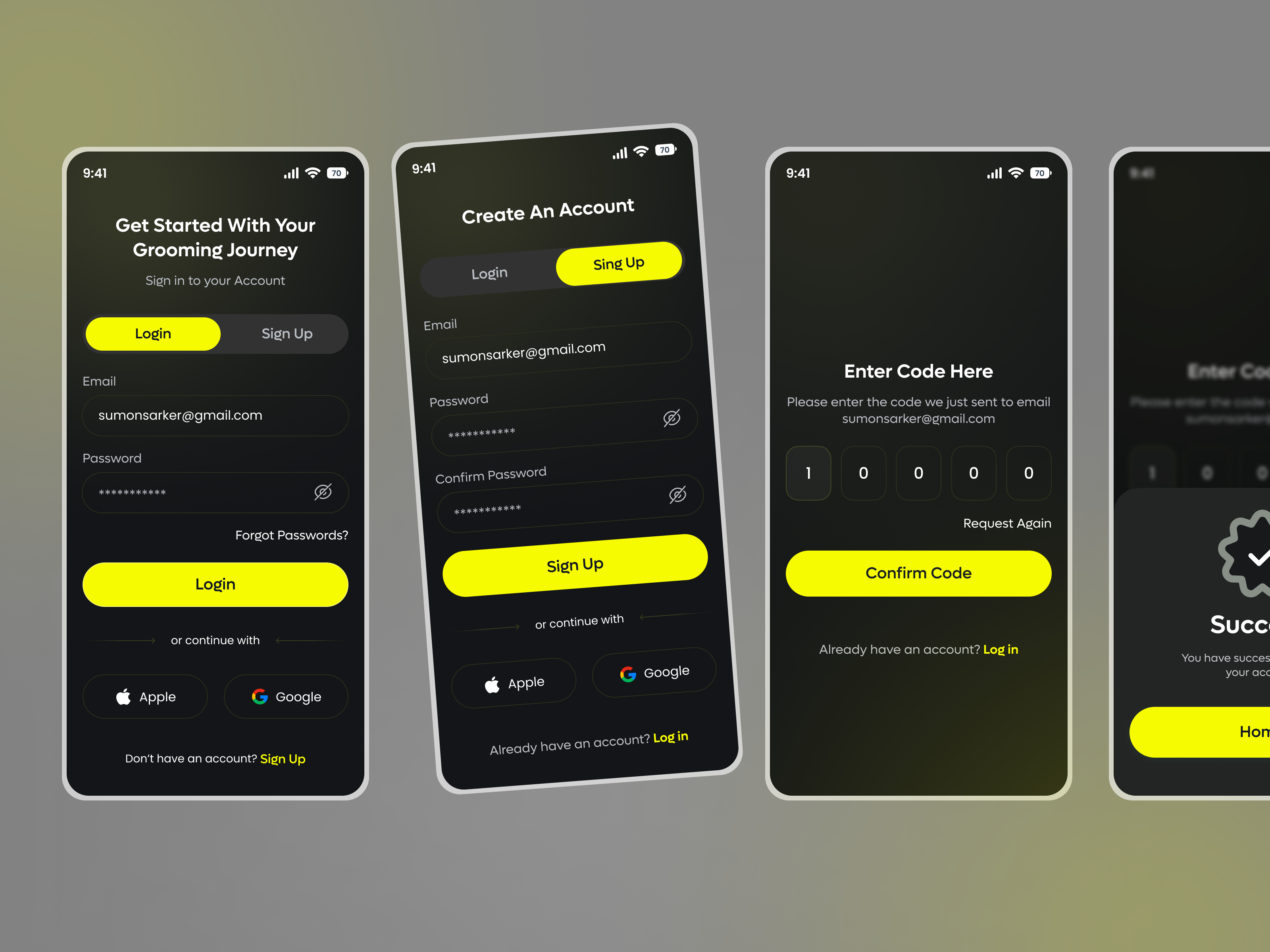 Modern Auth Flow – Sign In & Sign Up UI
