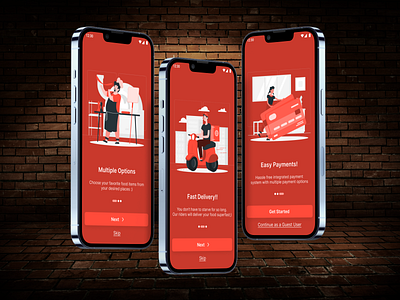 Food Delivery App Onboarding Screens app design figma ui ui design