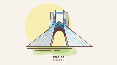 Azadi tower illustration (Tehran, Iran) azadi sq azadi tower design graphic design historical place icon illustration iran tehran ui ux vector