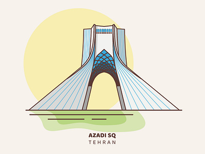 Azadi tower illustration (Tehran, Iran) azadi sq azadi tower design graphic design historical place icon illustration iran tehran ui ux vector