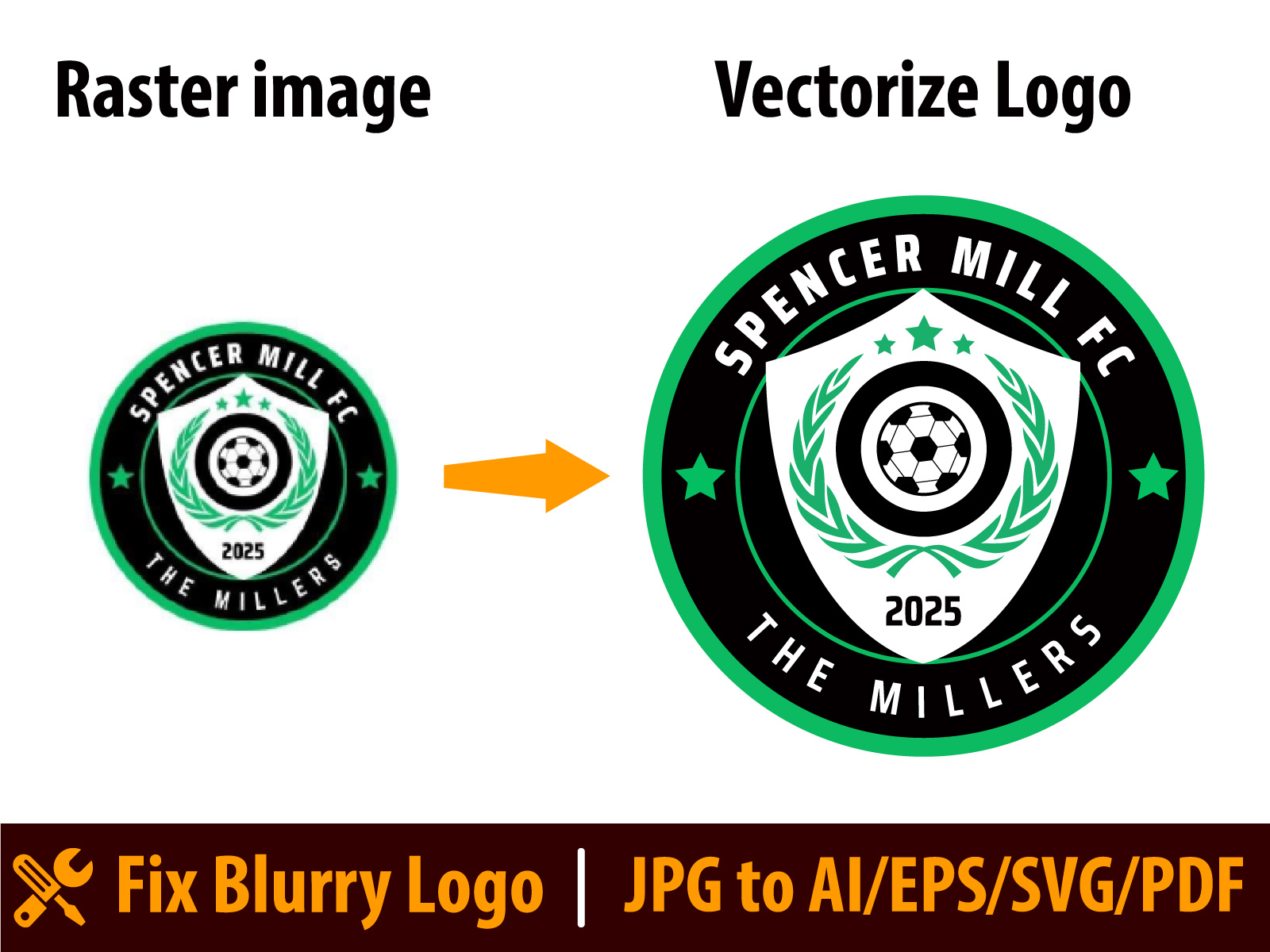 Example of Manual Vector Tracing | Fix Blurry Logo