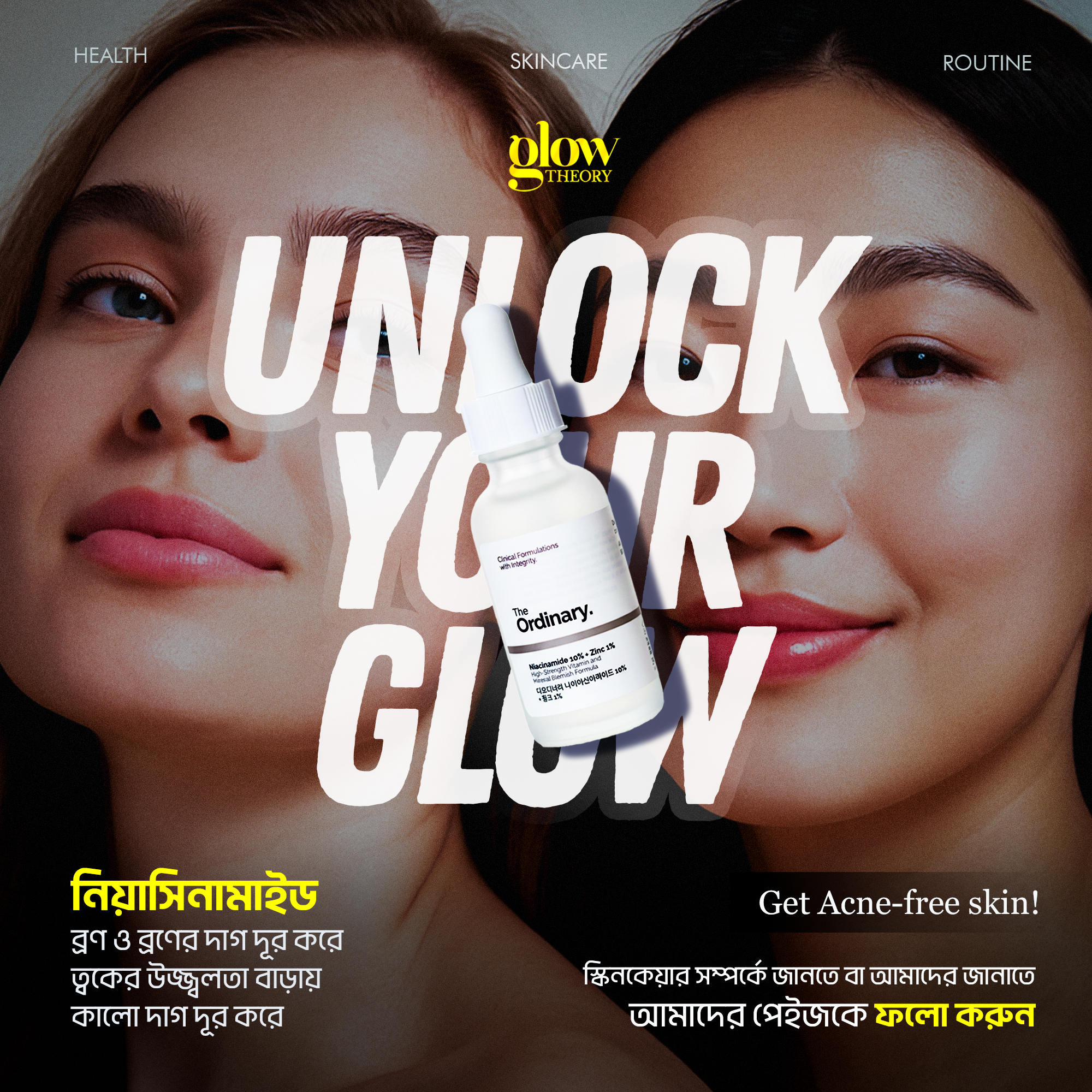 Glow Theory — Niacinamide Skincare Promotional Design ads campaign creative advertising branding social media post