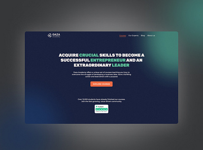Website for an online academy academy courses entreprenuership leadership online school web web design