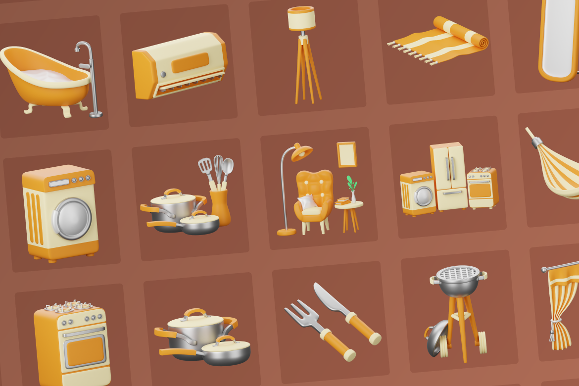 3D Homeware Icon Set