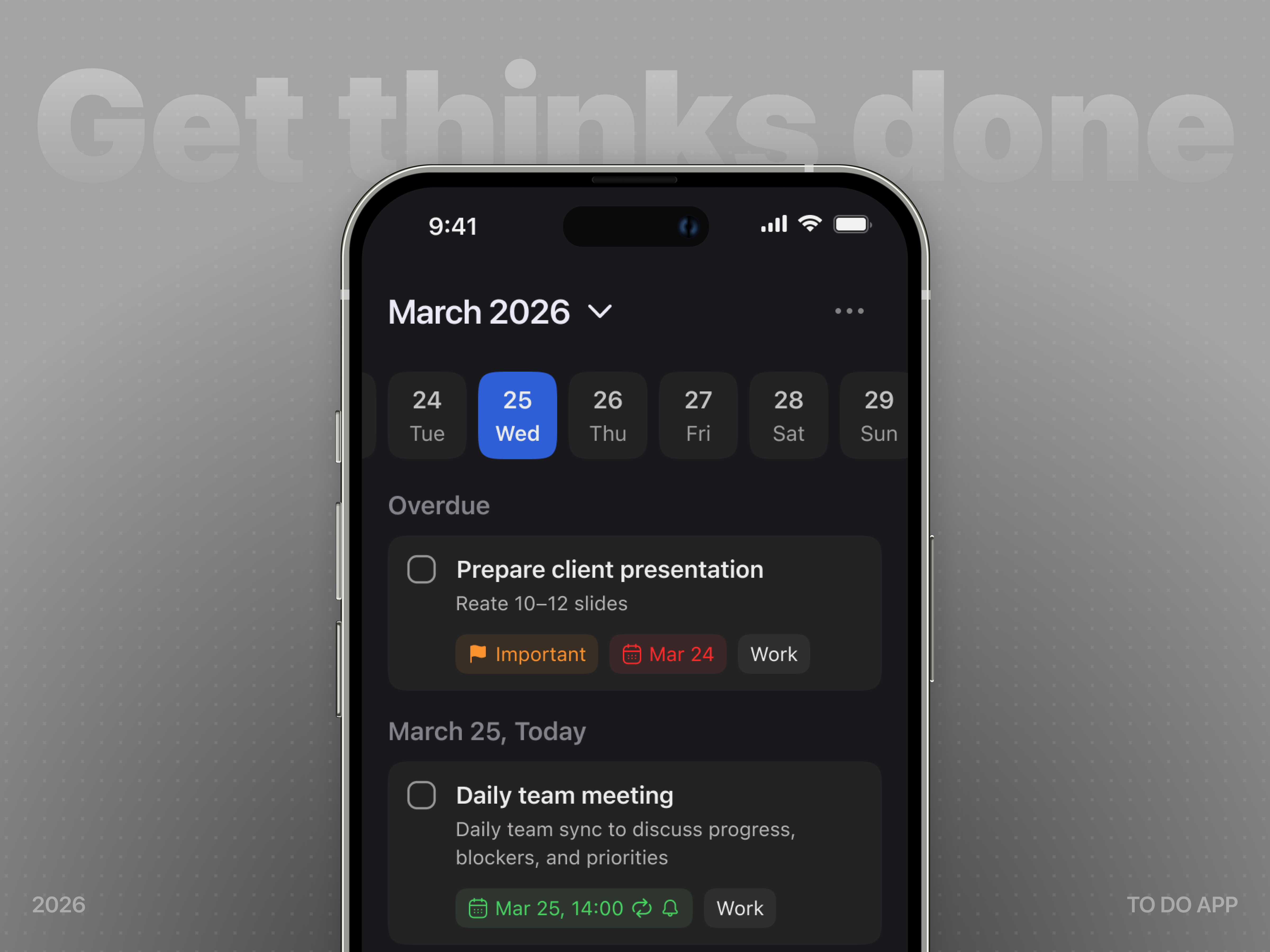 Task Manager App app clean dark ui ios mobile task todo tracker ui