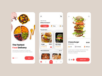 Food Delivery App Concept app design branding delivery delivery app delivery service dinner fast food food food delivery application food delivery service food desing food order foodie lunch mobile food app ui ux