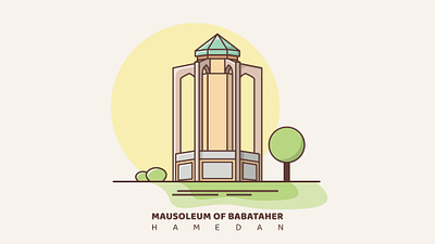 Mausoleum of Babataher (Hamadan, Iran) babataher babatahir design graphic design hamadan hamedan historical place icon illustration iran tehran vector
