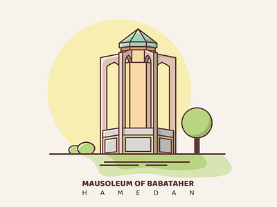 Mausoleum of Babataher (Hamadan, Iran) babataher babatahir design graphic design hamadan hamedan historical place icon illustration iran tehran vector