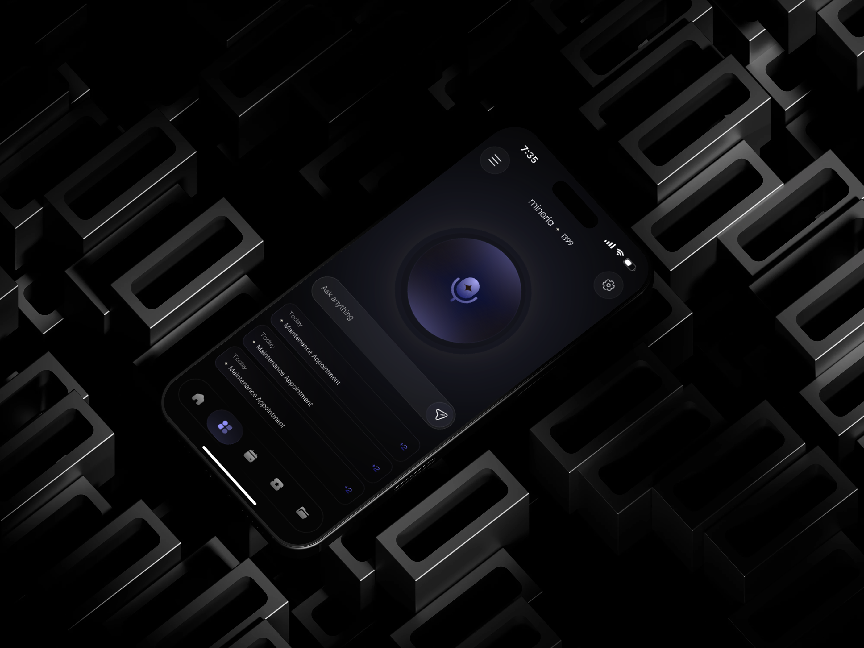 Example of Minoria – Dark AI Assistant for Property Ops