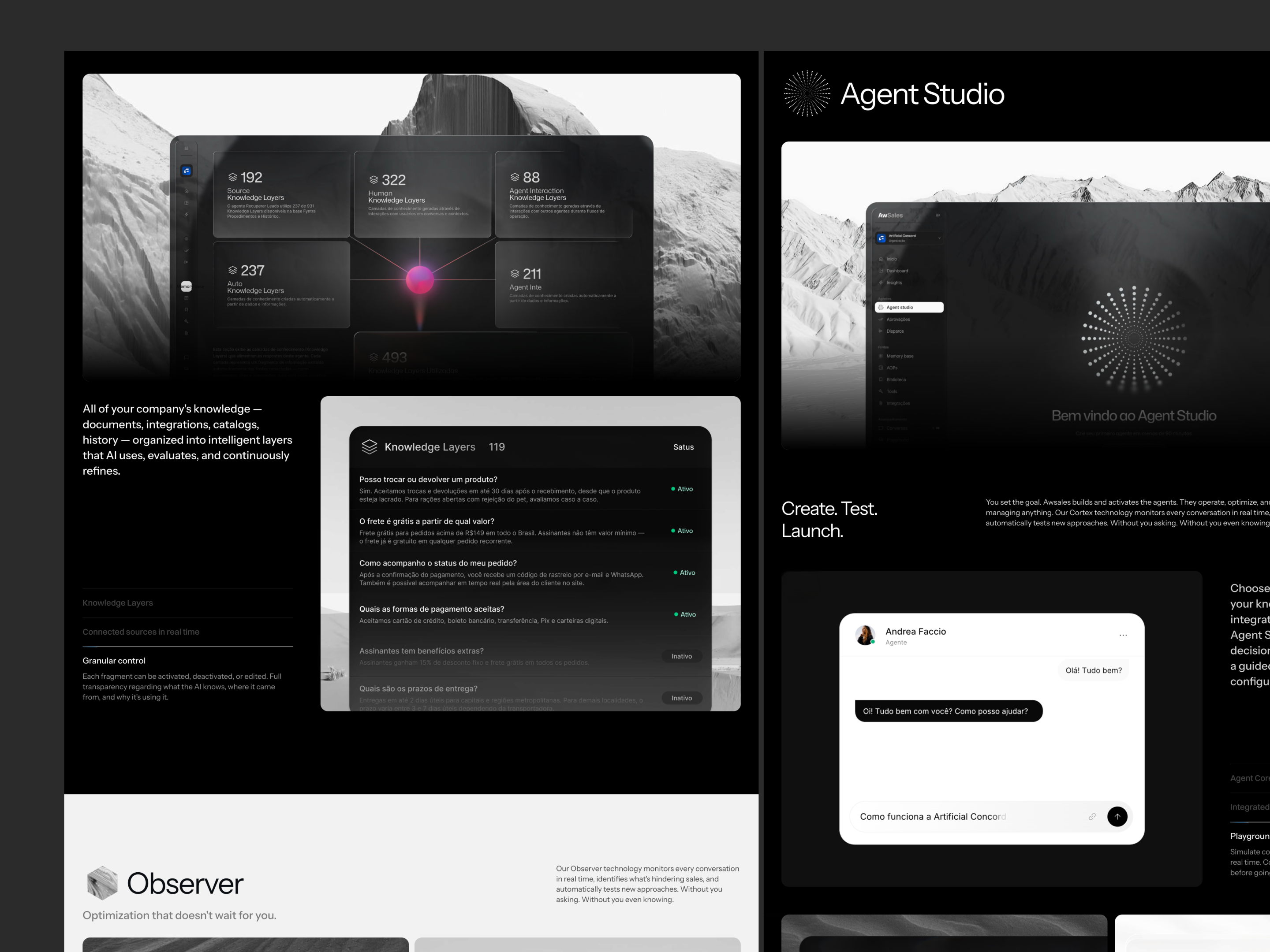AI Agent Platform – Website UI/UX Design for Awsales agents ai ai landing page ai site branding design enterprise framer graphic design hero landing page site ui ui ux ux