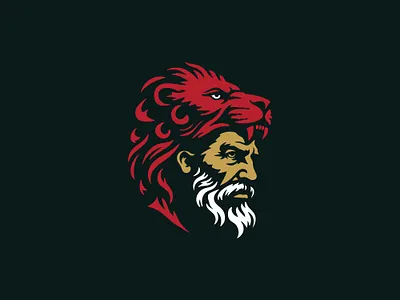 modern lion Viking warrior logo ancient animal battle beard face game gamer guard head heraldry king kingdom lion male mascot old power strong warrior wild