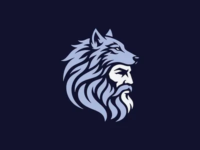 Modern Wolf Warrior Logo animal battle beard face fox game gamer guard head logo man minimilist old power spped strong warrior wild wolf