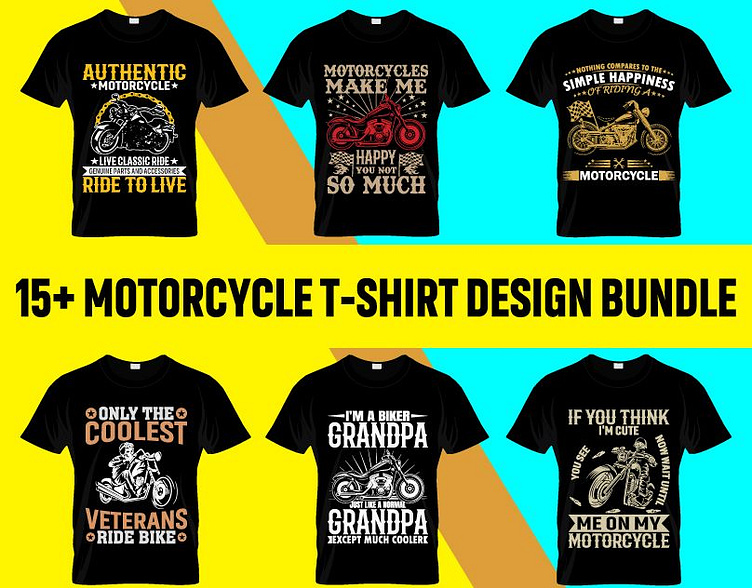 Motorcycle T-Shirt Design Bundle by Md. Nur Hossen on Dribbble
