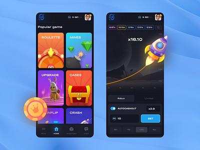 Fiery GG - Roblox Casino  Mobile Screens by Sok Studio on Dribbble