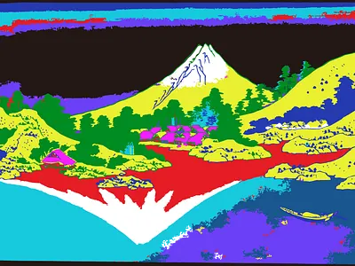 Hokusai_Fuji animation design graphic design hokusai illustration japan ukiyoe