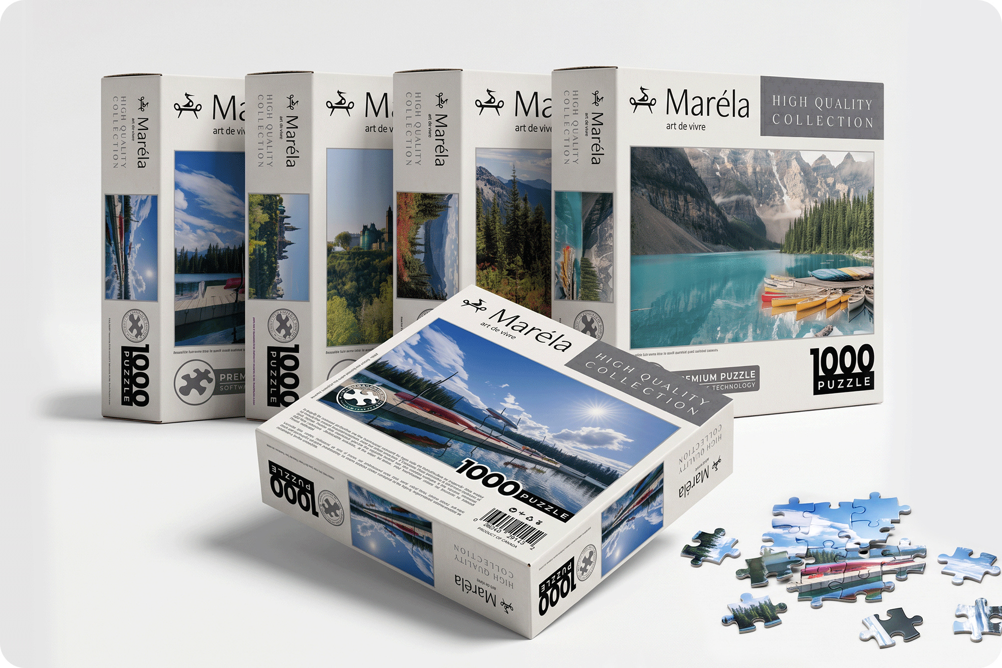 Jigsaw Puzzle Packaging Design (Beautiful Scene Puzzle) beautiful scene box box design branding creative packaging decoration game packaging gift gift packaging graphic design illustration design jigsaw puzzle label design packaging design present product packaging professional puzzle puzzle design puzzle packaging