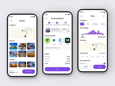 BookHaven – Hotel Reservation App booking booking app calender flight booking hotel app hotel booking hotel service mobile app mobile application online booking app price productdesign renting app tourism tourist app travel app vacation vacation app villa web