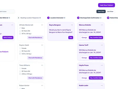 Medical Dashboard Task View card flat interface list minimal subtle task trello ui ux view