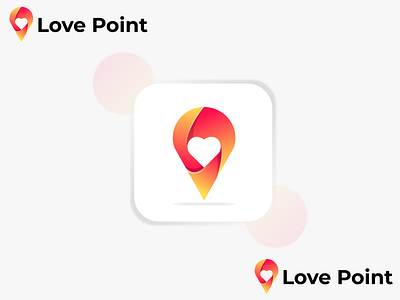 Love Point Logo Design Concept abstract logo brand identity branding design colorful logo creative logo gradient logo graphic design graphics design icon logo illustration logo design love logo ui