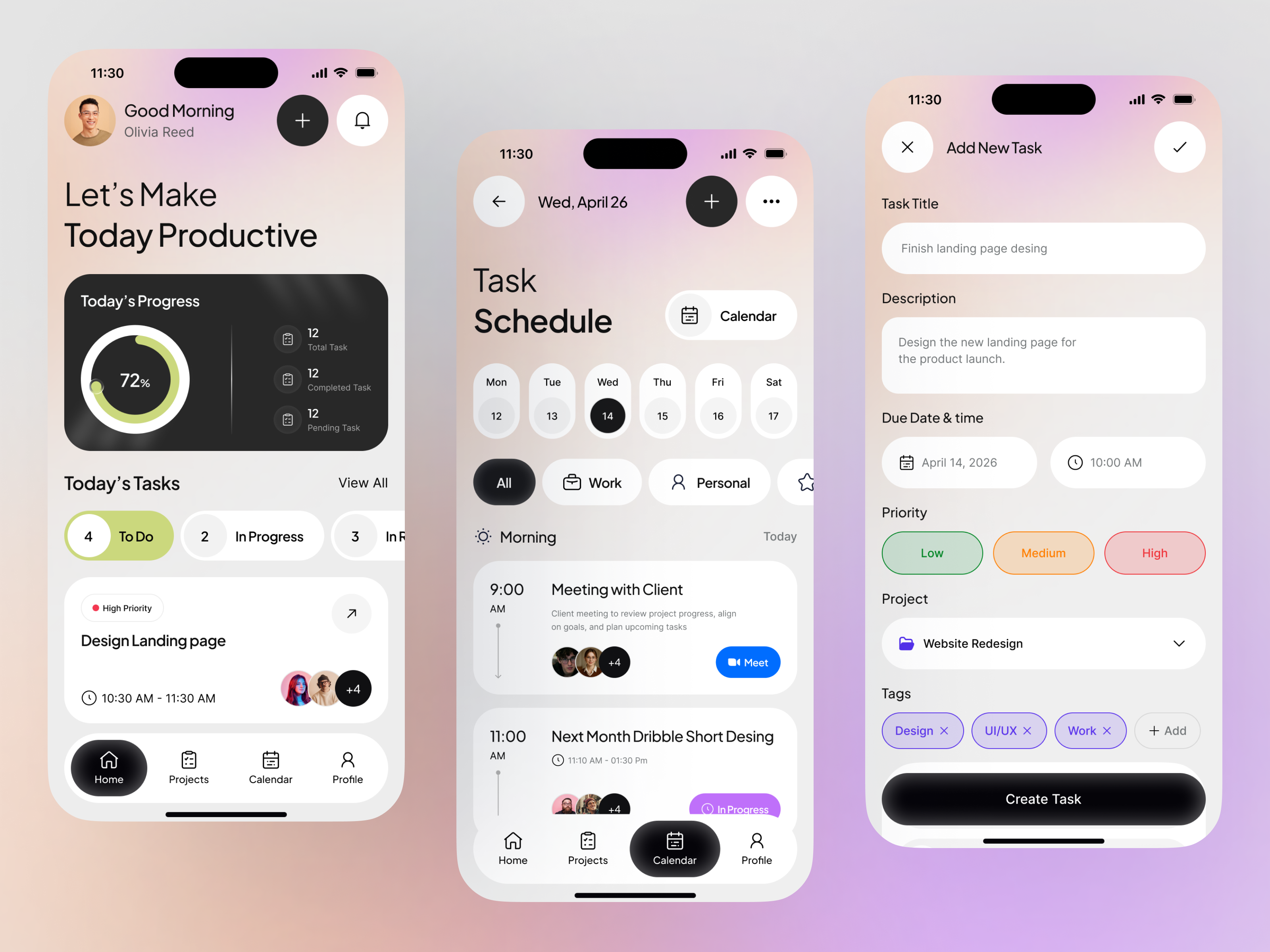 Task Management & Daily Planner App UI