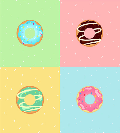 Donut Illustration adobe illustrator artwork donuts foodgram graphic design illustration pastels pop vector vector art
