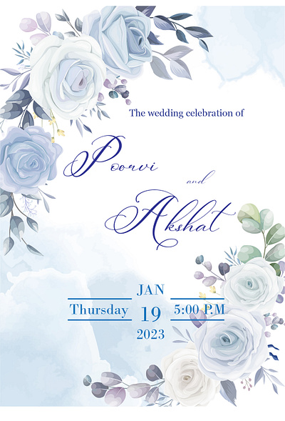 Customized Wedding E-Invite adobe photoshop artwork design floral floral design graphic design illustration photo manipulation vector art watercolor effect