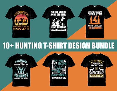 Hunting T-Shirt Design Bundle. bowhunting caccia deer deerhunting design fishing graphic design hunt hunter hunting huntinglife huntingseason illustrator jagd jakt nature outdoors t shirt typograpick vector