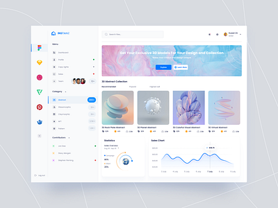 Marketplace Dashboard UI Concept 3d dashboard design marketplace nft typography ui ux