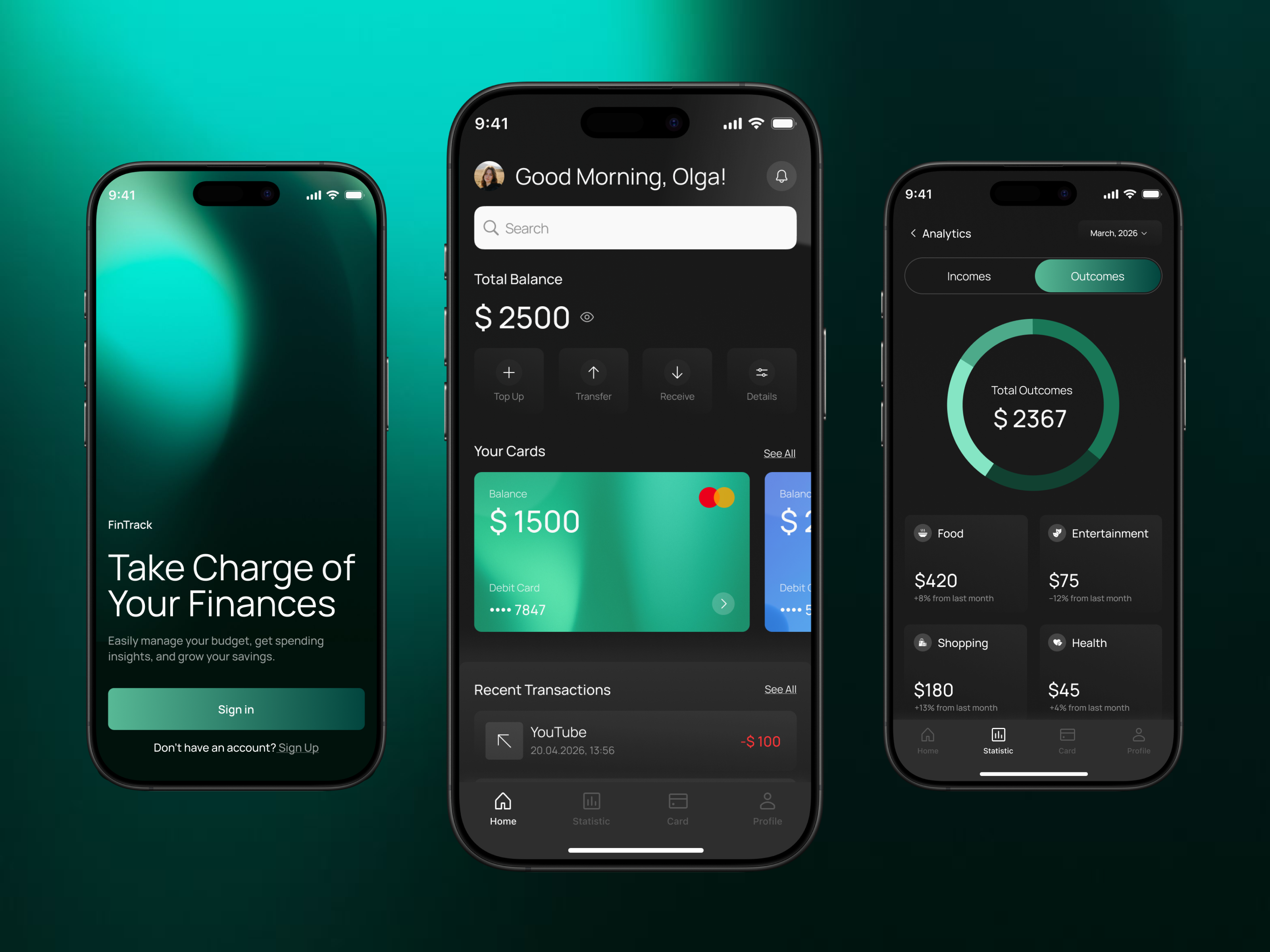 Finance App UI Design app design finance fintech ui ux uxui