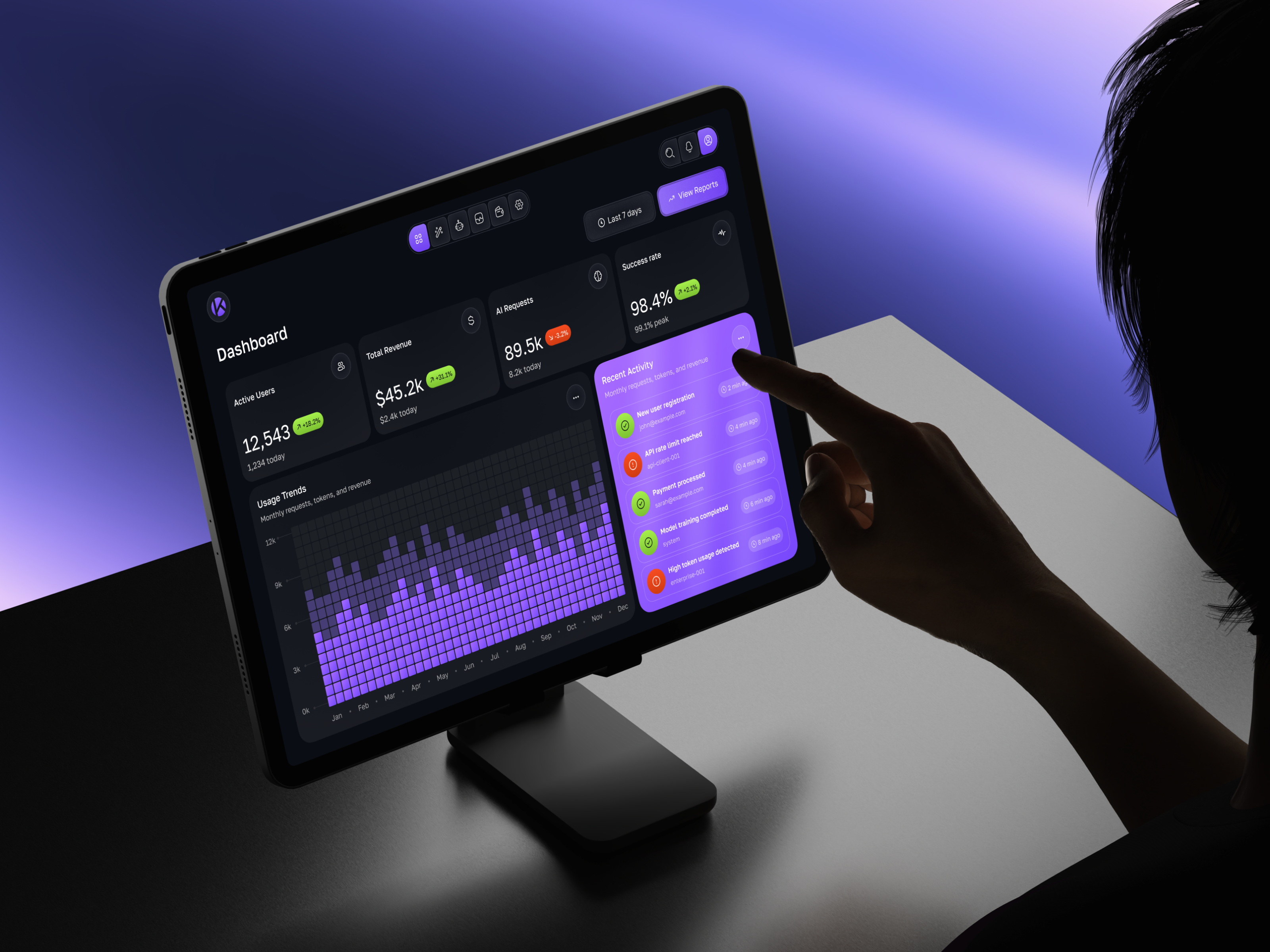 Modern AI Analytics Dashboard UI Design | Dark SaaS Admin Panel admin dashboard ai analytics analytics ui app design dark dashboard dashboard ui data dashboard data visualization mobile app modern ui saas dashboard ui design ux design web app design