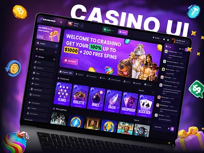 Gambling Website - Casino Betting betting dashboard casino app casino dark mode casino design casino development casino game casino home page casino landing page casino ui casino website crypto casino gambling design game game interface live casino design online poker website slot online web design website design