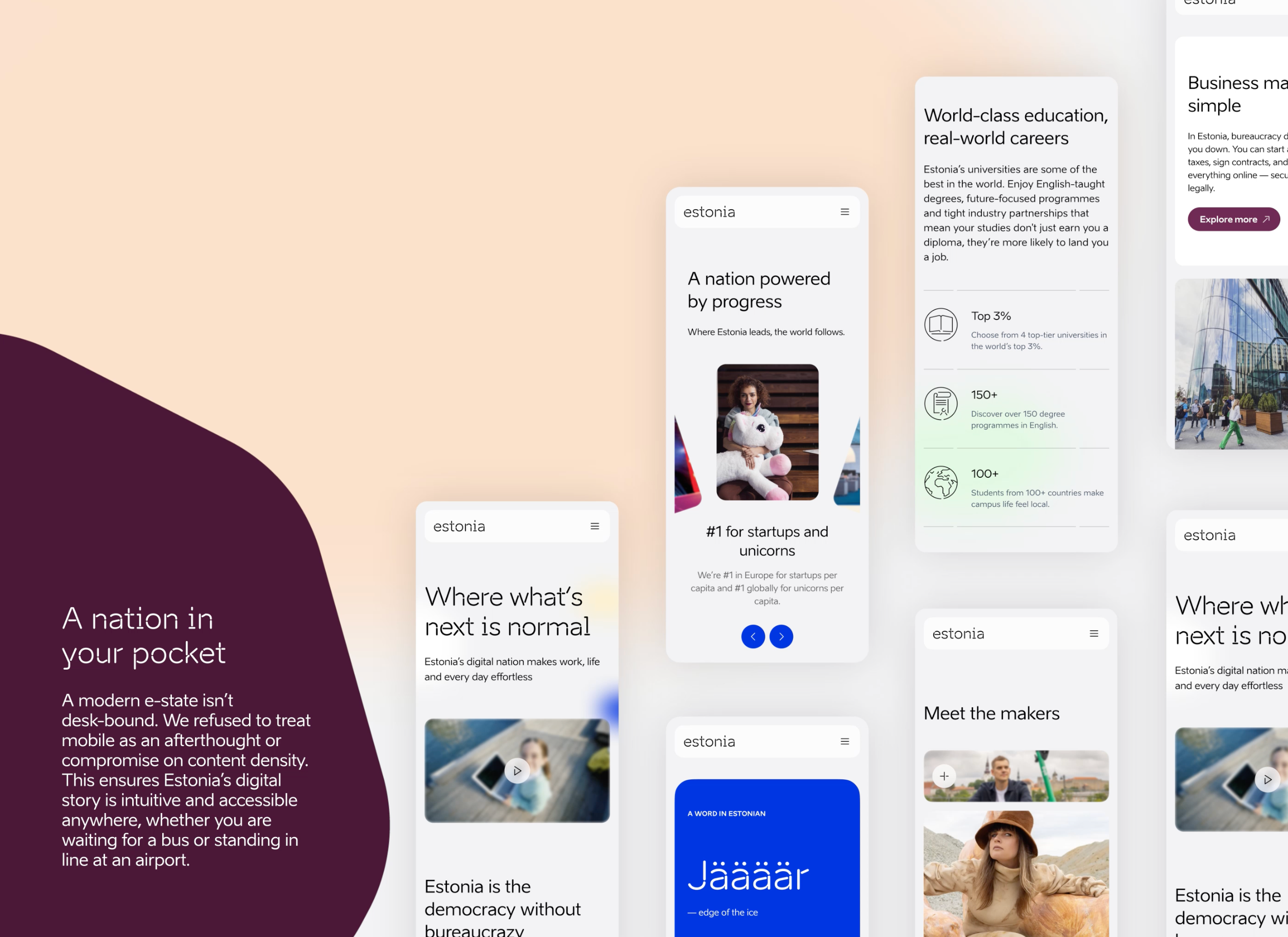 Website for Estonia animation information web minimal nordic minimal ui user experience ux web design website website design