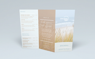 SPA NIDA BROCHURE DESIGN branding brochure brochuredesign graphic design holisticdesign spadesign trifold