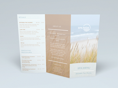 SPA NIDA BROCHURE DESIGN branding brochure brochuredesign graphic design holisticdesign spadesign trifold