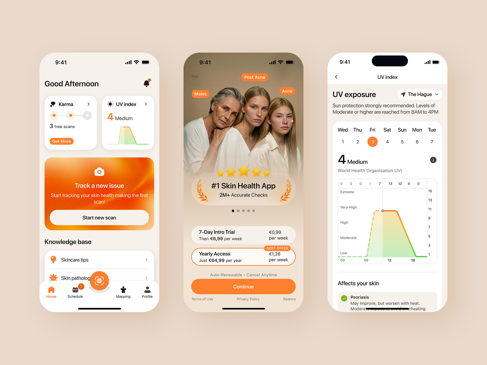Skin scanner mobile app