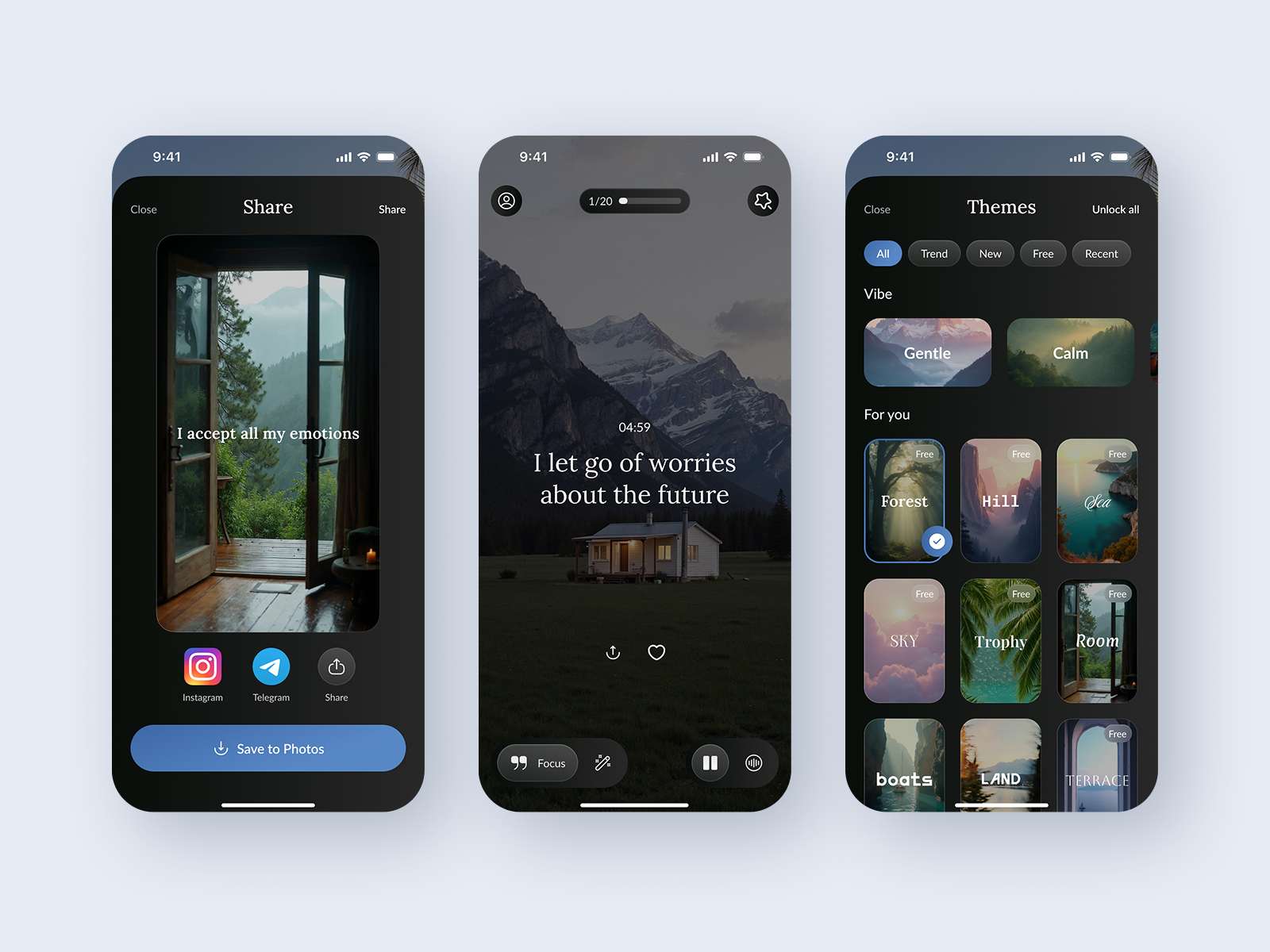 Affirmation mobile app