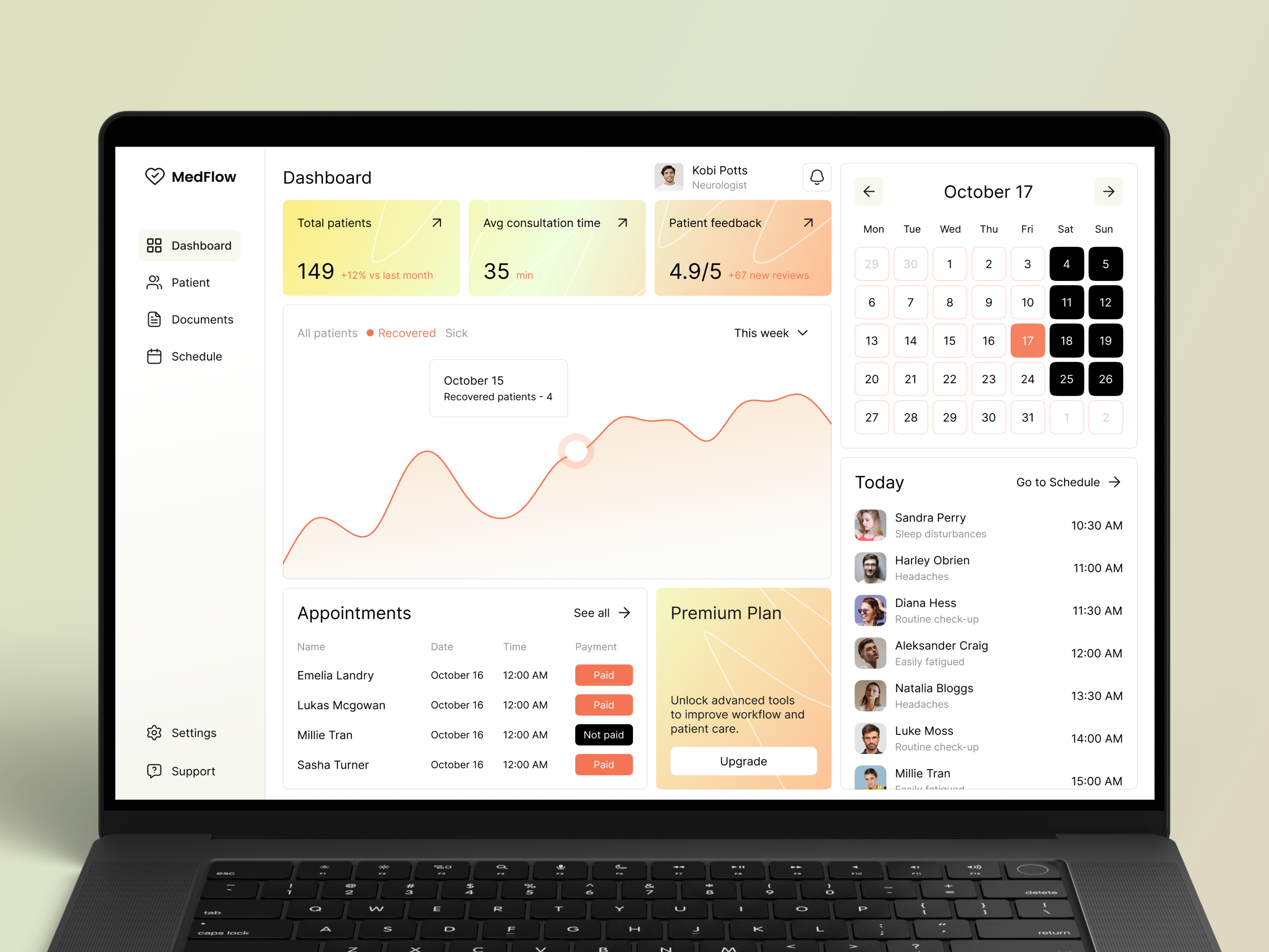 Healthcare Appointment Booking Web Dashboard