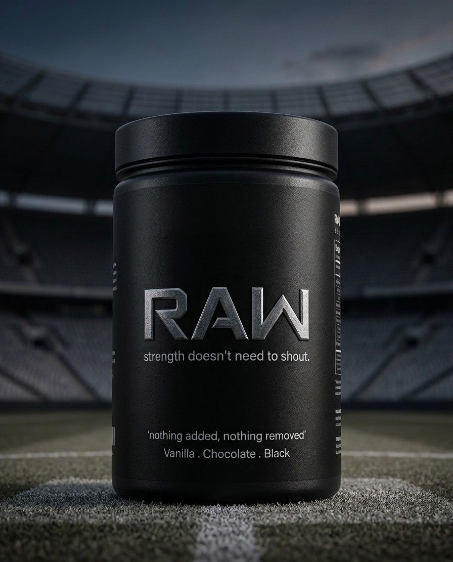 RAW: Premium Minimalism in Sports Nutrition Packaging 3d animation brand brand designer branding creative creative direction creative director design graphic design logo motion graphics poster poster design ui visual designer