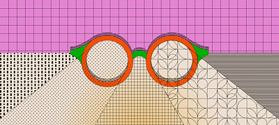 2023 is the year I say goodbye to minimalist branding eyes geometry glasses grid illustration lasers object orange pattern pink texture