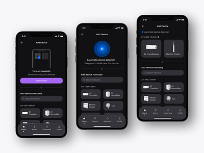New device bluetooth dark mode devices smart home uxui