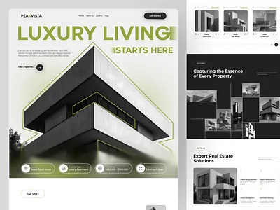 Luxury Real Estate Website ✦ PeakVista digital design interface design landing page luxury real estate modern ui premium design product design property management property search platform property website real estate real estate landing page real estate marketplace real estate platform real estate uiux design real estate web real estate website template startup design ui design web ui