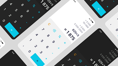 Minimalistic calculator app graphic design ui