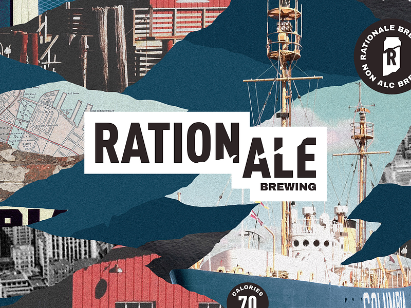 RationAle Brewing badge beer branding collage logo non alcoholic
