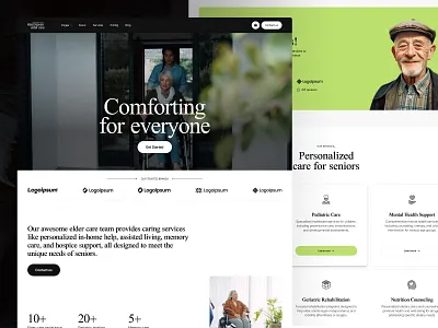 Oldage — Elderly Care, Old Home Website branding design framer graphic design illustration logo ui web design webflow website design