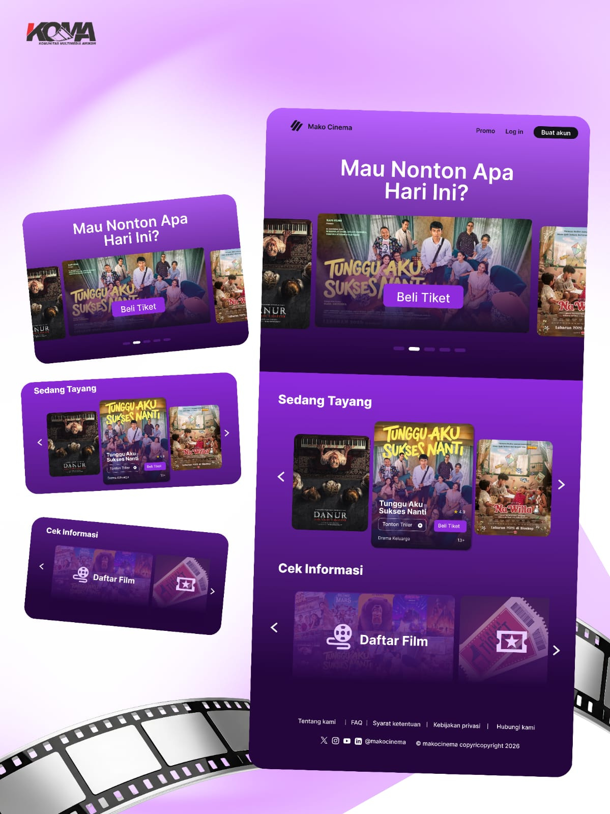 Desain UI Hari Film Nasional film graphic design landing page ui
