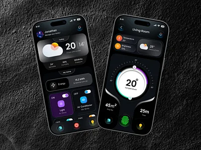 Living Room Controller Mobile App UI Design app design app interface clean design dashboard design digital dashboard home automation home control iot app living room ui mobile app mobile app design mobile ui smart controller smart devices smart home smart living ui inspiration ui ux user interface