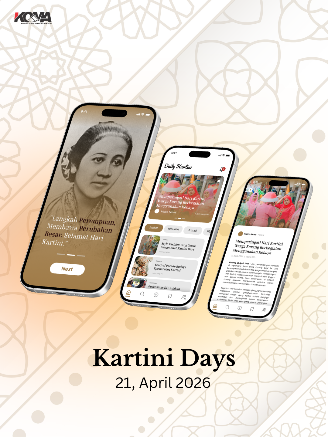 Kartini Day's Apps Design application apps design graphic design indonesia kartini kartini days ui design uiux womens