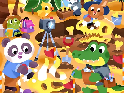 A good day for a big dig! 🦖 🦕 animals book cute dino dinosaur dinosaurs illustration illustrator kidlit toddler vibrant work