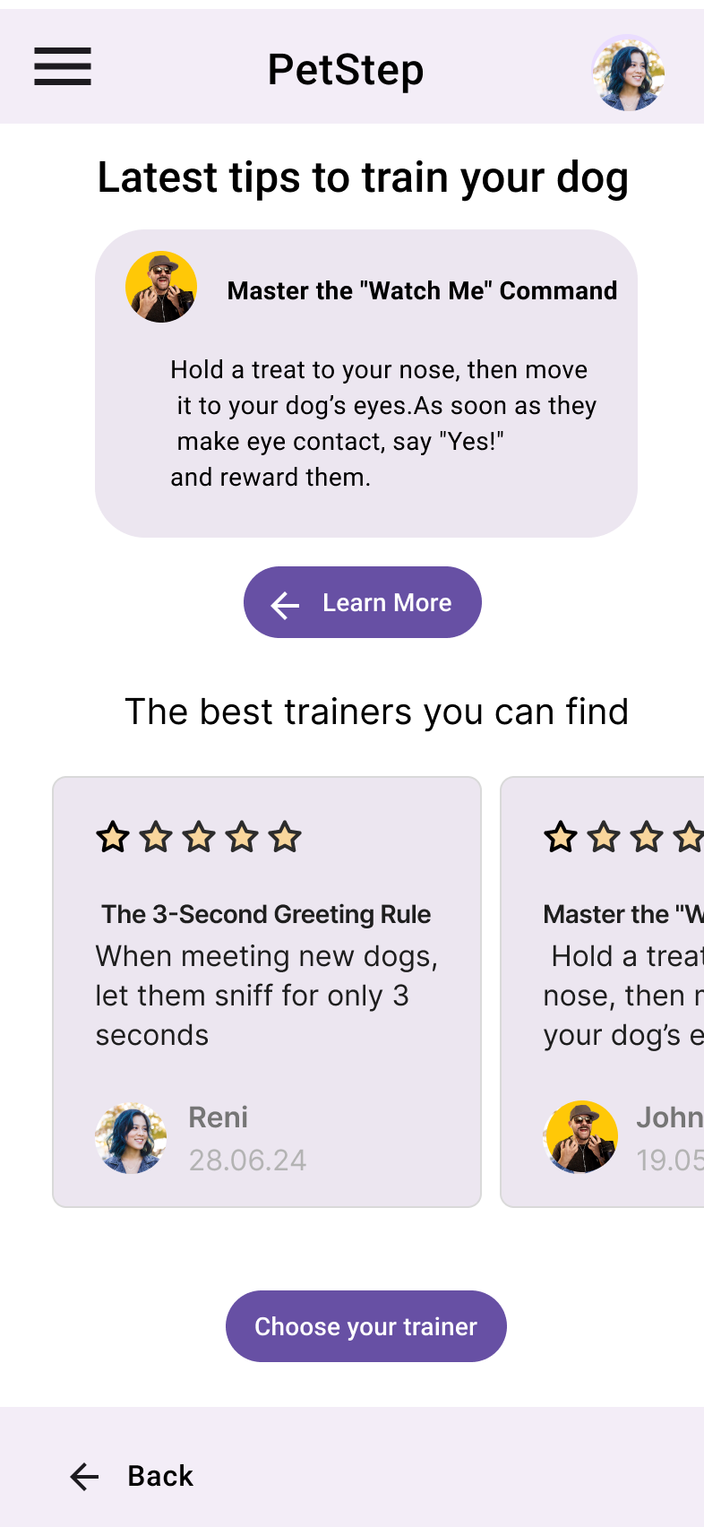 Dog Walking App  High-Fidelity prototype
